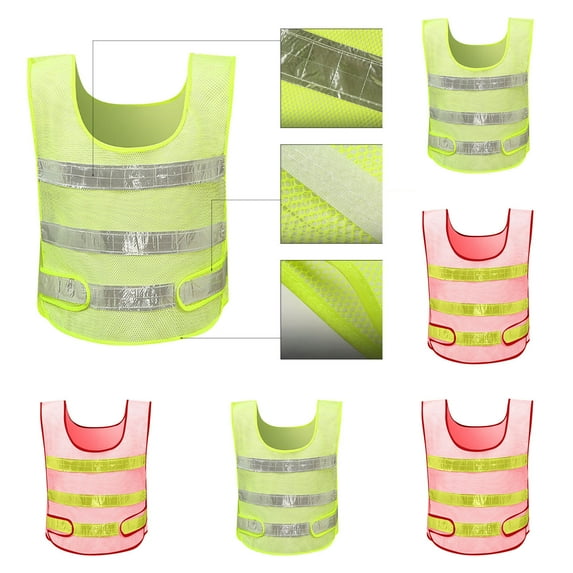 BXINGOHAI Yellow Reflective High Visibility Construction Class Work Vest for Men,Woman,Hi Vis Vest Mesh and Silver Strip Today Sales Red,Free Size