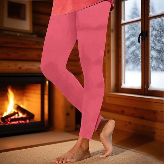 BXINGOHAI Yoga Pants Women Loose High Waist Leggings Workout Out Velvet Warm Home Casual Close Fitting Leggings Long Pants Watermelon Red L