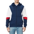 thumbnail image 1 of BXINGOHAI Zipper Hoodies for Men Thin Fleece Long Sleeve Sweatshirts Color Block Hooded Casual Drawstring Sweatshirt Jogging Athletic Jackets with Pockets Blue,S, 1 of 6