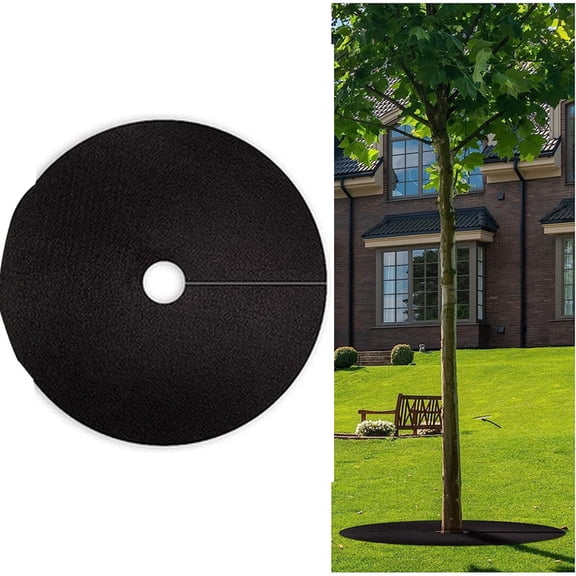 BXIRSM 10 Pack 6 Inch Non-Woven Tree Rings Landscaping – Tree Ring Mulch Mat, Tree Weed Barrier Ring & Tree Mats for Weeds Control