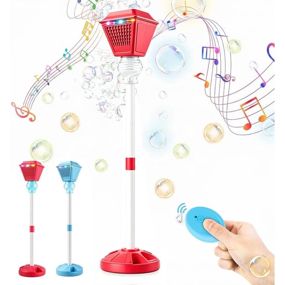 BXIRSM Bubble Machine with Lights, High-Volume Bubble Maker for Outdoor Parties - Red