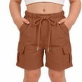 thumbnail image 1 of BXJX Boy's Cargo Shorts, Elastic Waist Multiple Pockets Knee Length Relaxed Fit Summer Shorts Coffee Size 11-12 T, 1 of 8