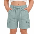 thumbnail image 1 of BXJX Boy's Cargo Shorts, Multiple Pockets Knee Length Relaxed Fit Elastic Waist Summer Shorts Light Blue Size 7-8 T, 1 of 8
