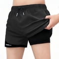thumbnail image 1 of BXJX Boys Athletic Shorts with Liner, Quick-dry Outdoors Drawstring Sports Kids Running Shorts Black Size 10-11 T, 1 of 8