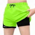 thumbnail image 1 of BXJX Boys Athletic Shorts with Liner, Quick-dry Outdoors Sports Drawstring Kids Running Shorts Green Size 9-10 T, 1 of 8