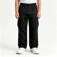 thumbnail image 1 of BXJX Boys Cargo Pants, Fall Casual Multi Pocket Elastic Waist Waffle Knit Trousers Black Size 12-13 T, 1 of 8