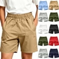 thumbnail image 1 of BXJX Boys Cargo Shorts, Relaxed Fit Above the Knee Elastic Waist Summer Kids Shorts with Pocket Khaki Size 10-12 T, 1 of 10