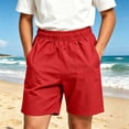 thumbnail image 1 of BXJX Boys Cargo Shorts, Summer Relaxed Fit Elastic Waist Above the Knee Kids Shorts with Pocket Red Size 12-13 T, 1 of 9