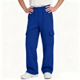 thumbnail image 1 of BXJX Boys Cargo Sweatpants, Elastic Waist Multi‑Pocket School Straight Leg Kids Casual Pants Blue Size 7-8 T, 1 of 6