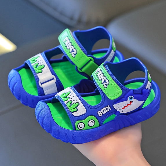BXJX Boys Casual Sandals, Non Slip Beach Open Toe Adjustable Strap Summer Shoes for Kids Blue Size 11(Little Kids)