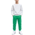 thumbnail image 1 of BXJX Boys Cotton Outfit Sets, Crew Neck Long Sleeve School 2 Piece Sweatshirts and Joggers Sets Green Size 3-4 T, 1 of 6