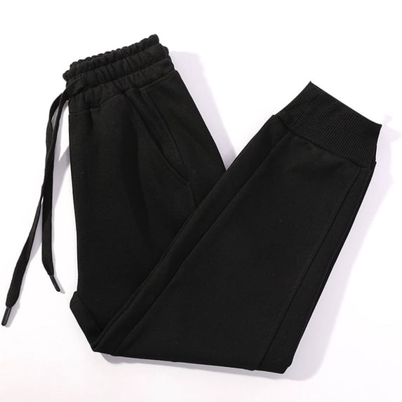 BXJX Boys Cotton Sweatpants, Side Pockets Stretchy Elastic Waist Sports Kids Jogger Pants Black Size 10-11 T