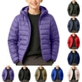 thumbnail image 1 of BXJX Boys Hooded Puffer Jackets, Zipper Fall Winter Warm Long Sleeve Outerwear with Pockets Purple Size 10-12 T, 1 of 7
