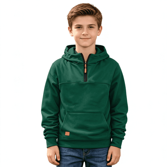 BXJX Boys Hoodies 10-12, Long Sleeve Half Zip Sports Outdoor Pullover Sweatshirts