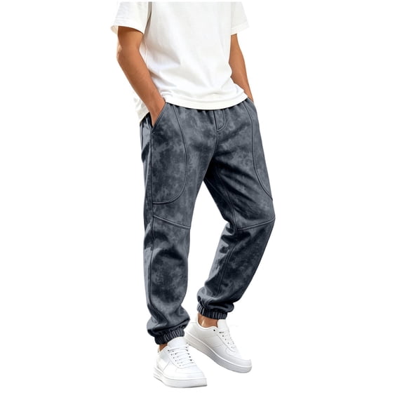 BXJX Boys Joggers, Outdoor Elastic Waist Print Casual Sweatpants with Pockets Black Size 11-12 T