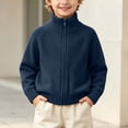thumbnail image 1 of BXJX Boys Knit Sweaters, Casual Full Zip Mock Neck Long Sleeve Fall Winter Sweater Tops Navy Size 12-13 T, 1 of 8