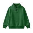 thumbnail image 1 of BXJX Boys Sweatshirts, Sports Long Sleeve Casual Stand up Collar Pullover Sweatshirts with Button Green Size 9-10 T, 1 of 6