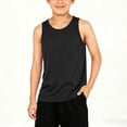 thumbnail image 1 of BXJX Boys Tank Tops, Crew Neck Sport Summer Cotton Kids Sleeveless T-Shirts Black Size 11-12 T, 1 of 8