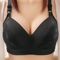 thumbnail image 1 of BXJX Bras for Women Plus Size Gathering Wirefree Embroidered Glossy Breathable Black Size 36C Bras for Women, 1 of 3