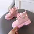 thumbnail image 1 of BXJX Girls Ankle Boots, Slip-Resistant Cute Zipper Soft Sole Lace Up Boots for Fall Winter Pink Size 12 Little Kids, 1 of 7