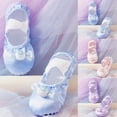 thumbnail image 1 of BXJX Girls Ballet Shoes Size 1(Big Kids), Breathable Soft-sole Slip-resistant Dance Kids Performance Shoes with Strap Blue, 1 of 7