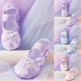 thumbnail image 1 of BXJX Girls Ballet Shoes Size 12(Little Kids), Cute Slip-resistant Soft-sole Breathable Kids Performance Shoes with Strap Purple, 1 of 7