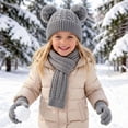 thumbnail image 1 of BXJX Girls Beanie Scarf Gloves Winter Sets, 3 Pack Warm Knitted Outdoor Winter Warm Accessories Gray Size 3-12 T, 1 of 5