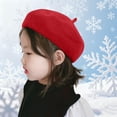 thumbnail image 1 of BXJX Girls Beret Hats, Fall Winter Soft Casual Warm Kids Casual Hats Red Size 2 T, 1 of 6