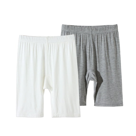 BXJX Girls Bike Shorts, 2PC Dancing Summer Elastic Waistband Kids Athletic Shorts Gray Size 9-10 T