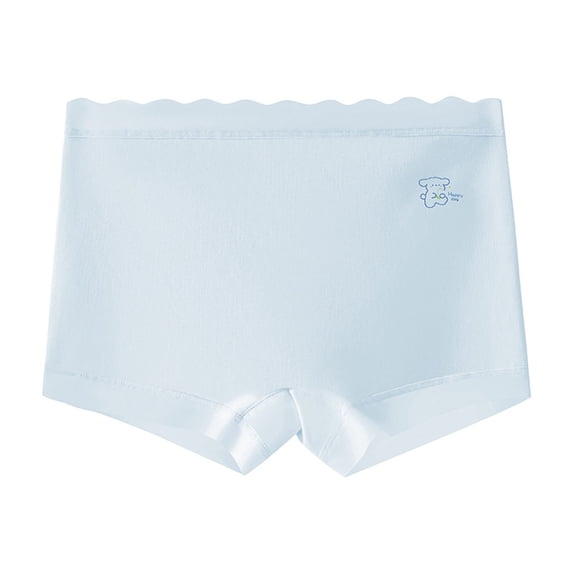 BXJX Girls Boxer Briefs, Soft Solid Color Breathable Cotton Kids Underwear Light Blue Size 7-8 T