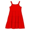 thumbnail image 1 of BXJX Girls Casual Graphic Dresses- Cute Sweet Sleeveless Ruffle Summer Skirt Dresses Red Size 7-8T, 1 of 2