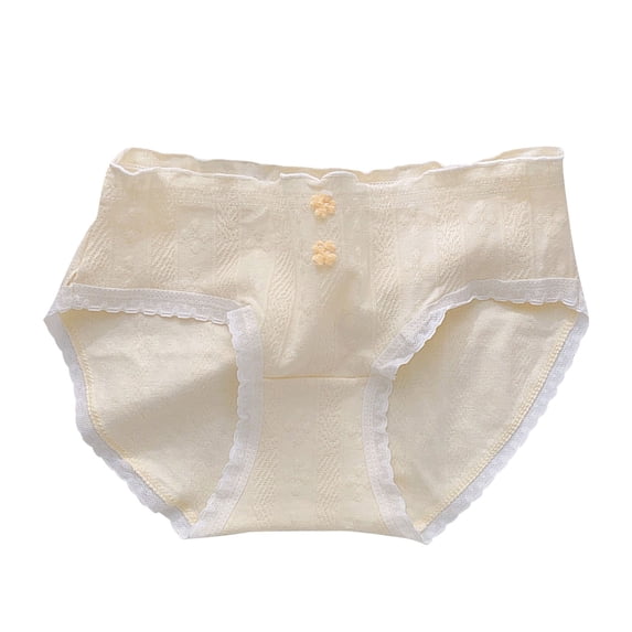 BXJX Girls Panties, Cotton Casual Breathable Stretch Underwear for Kids Yellow Size 15-16 T