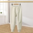 thumbnail image 1 of BXJX Girls Cotton Thermal Pants, Fleece Lined Casual Elastic Waist Stretchy Kids Loungewear Pants Green Size 7-8 T, 1 of 8