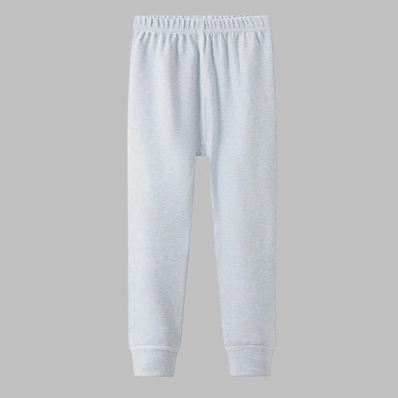 BXJX Girls Cotton Thermal Pants, Slim Fit Winter Elastic Waist Fleece Lined Kids Leggings Blue Size 5-6 T