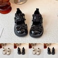 thumbnail image 1 of BXJX Girls Dress Shoes Size 1 Big Kids, Closed Toe Slip-Resistant Adjustable Strap Soft Sole Kids Girl Dance Party Shoes Black, 1 of 6