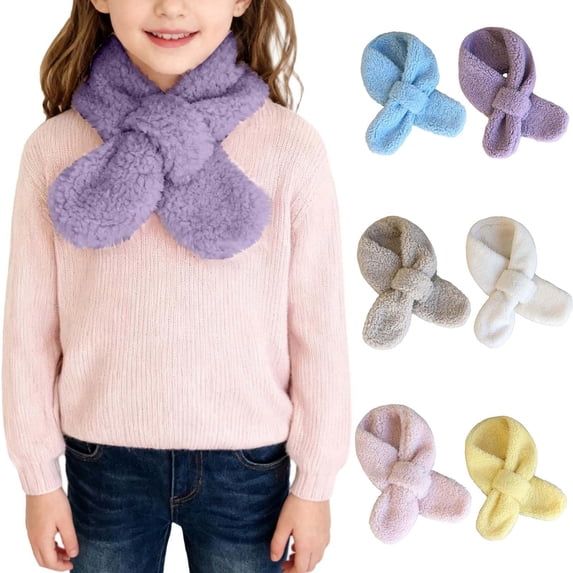 BXJX Girls Fleece Scarf, Soft Thick Lightweight Warm Neck Warmer for Winter Purple Size Free Size