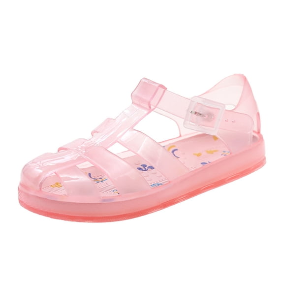 BXJX Girls Jelly Sandals , Closed Toe Dance Ankle Strap Slip-Resistant Kids Girl Shoes Pink Size 10.5(Little Kids)