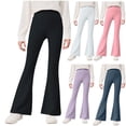 thumbnail image 1 of BXJX Girls Leggings, Workout Full Length High Waist Stretchable Flare Pants for Kids Black Size 10-12 T, 1 of 10