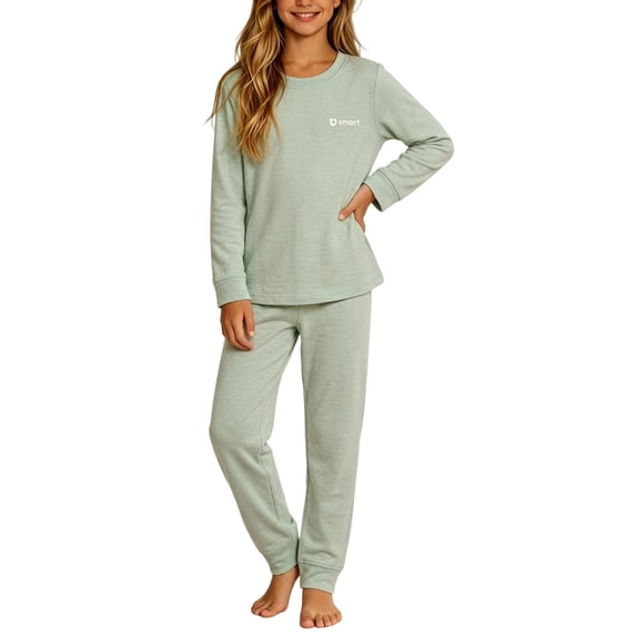 BXJX Girls Outfit Sets, Casual Long Sleeve 2 PC Crew Neck Pullover Tops and Pants Sets Green Size 11-12 T