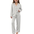 thumbnail image 1 of BXJX Girls Outfit Sets, Long Sleeve Soft Button‑Front 2 Piece Fall Winter Loungewear Sets Silver Size 7-8 T, 1 of 7