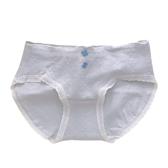 BXJX Girls Panties, Cotton Breathable Stretch Casual Underwear for Kids Light Blue Size 12-14 T