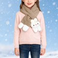 thumbnail image 1 of BXJX Girls Plush Scarf, Lightweight Thermal Thick Casual Neck Warmer for Winter Khaki Size Free Size, 1 of 6