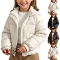 thumbnail image 1 of BXJX Girls Puffer Jackets Size 7-8 T, Outdoor Hooded Full Zip Long Sleeve Winter Warm Outerwear with Pockets White, 1 of 7