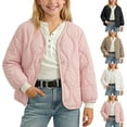 thumbnail image 1 of BXJX Girls Quilted Jackets, Warm Long Sleeve Button Down Lightweight Outerwear with Pockets Pink Size 7-8 T, 1 of 7