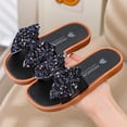 thumbnail image 1 of BXJX Girls Slide Sandals, Non Slip Square Toe Flat Heel Fashion Kids Summer Shoes Black Size 5.5 T, 1 of 3
