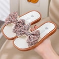 thumbnail image 1 of BXJX Girls Slide Sandals, Square Toe Non Slip Flat Heel Fashion Kids Summer Shoes Coffee Size 5.5 T, 1 of 8