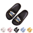 thumbnail image 1 of BXJX Girls Slide Sandals, Waterproof Slip-On Slip-Resistant Open Toe Kids House Slippers Black Size 1(Big Kids), 1 of 6