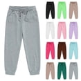 thumbnail image 1 of BXJX Girls Sweatpants Size 10-12 T, Elastic Waist Casual Drawstring School Jogger Pants with Pockets Gray, 1 of 7
