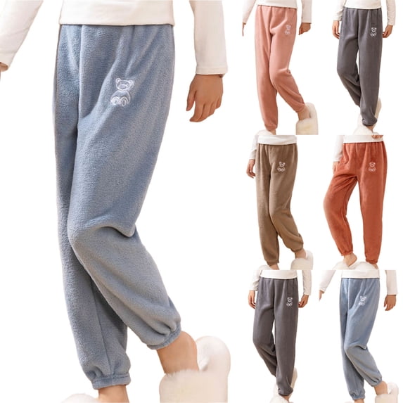 BXJX Girls Thermal Pants, Fleece Lined Elastic Waist Comfortable Slim Fit Kids Leggings Coffee Size 8 T
