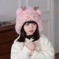 thumbnail image 1 of BXJX Girls Winter Hats, Thermal Outdoor Cute Fleece-Lined Kids Casual Hats Pink Size Free Size, 1 of 4